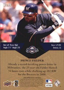 2009 Upper Deck X - Xponential 3 #X3-PF Prince Fielder Back