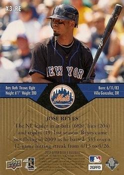 2009 Upper Deck X - Xponential 3 #X3-RE Jose Reyes Back