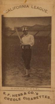 1888 S.F. Hess California League Minors (N338-1) #NNO Jim McDonald Front