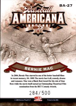 2008 Donruss Threads - Baseball Americana #BA-27 Bernie Mac Back