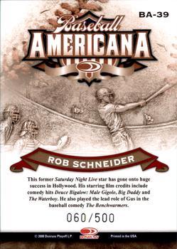 2008 Donruss Threads - Baseball Americana #BA-39 Rob Schneider Back