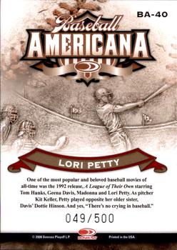 2008 Donruss Threads - Baseball Americana #BA-40 Lori Petty Back