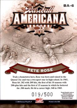 2008 Donruss Threads - Baseball Americana #BA-6 Pete Rose Back