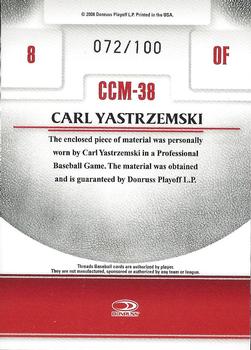 2008 Donruss Threads - Century Collection Materials #CCM-38 Carl Yastrzemski Back