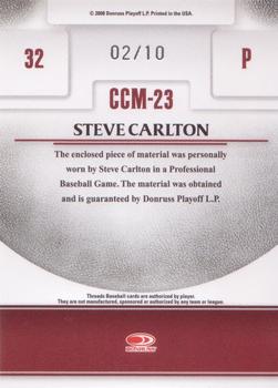 2008 Donruss Threads - Century Collection Materials Prime #CCM-23 Steve Carlton Back