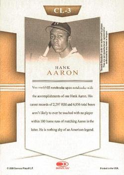 2008 Donruss Threads - Century Legends #CL-3 Hank Aaron Back