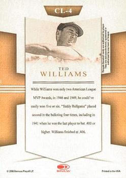 2008 Donruss Threads - Century Legends #CL-4 Ted Williams Back