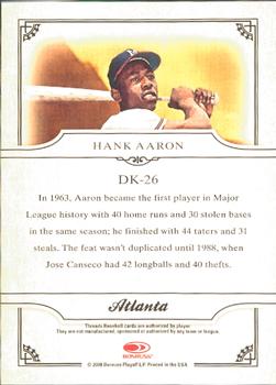 2008 Donruss Threads - Diamond Kings #DK-26 Hank Aaron Back