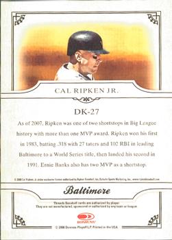 2008 Donruss Threads - Diamond Kings #DK-27 Cal Ripken Jr. Back
