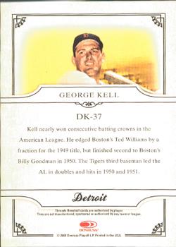 2008 Donruss Threads - Diamond Kings #DK-37 George Kell Back