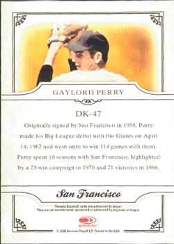 2008 Donruss Threads - Diamond Kings #DK-47 Gaylord Perry Back