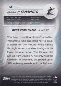 2020 Bowman's Best - Gold Refractor #16 Jordan Yamamoto Back
