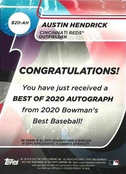 2020 Bowman's Best - Best of 2020 Autographs #B20-AH Austin Hendrick Back