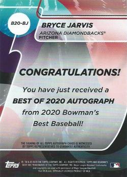 2020 Bowman's Best - Best of 2020 Autographs Blue Refractor #B20-BJ Bryce Jarvis Back