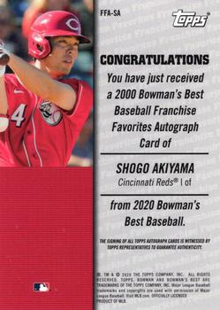 2020 Bowman's Best - 2000 Franchise Favorites Autograph Atomic Refractor #FFA-SA Shogo Akiyama Back