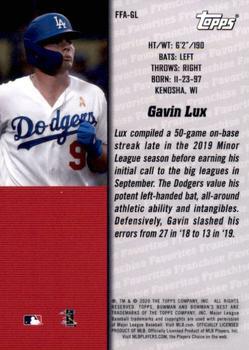 2020 Bowman's Best - 2000 Franchise Favorites #FFA-GL Gavin Lux Back