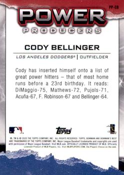 2020 Bowman's Best - Power Producers #PP-CB Cody Bellinger Back