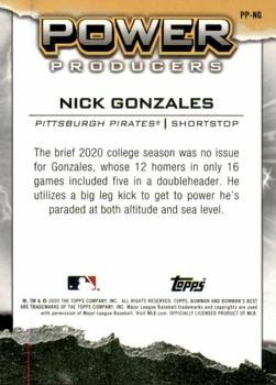 2020 Bowman's Best - Power Producers Atomic Refractor #PP-NG Nick Gonzales Back