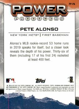 2020 Bowman's Best - Power Producers Atomic Refractor #PP-PA Pete Alonso Back