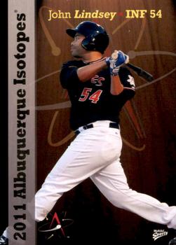 2011 MultiAd Albuquerque Isotopes #21 John Lindsey Front