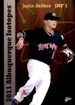 2011 MultiAd Albuquerque Isotopes #30 Justin Sellers Front