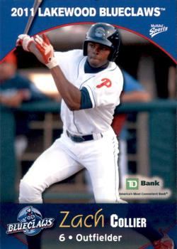 2011 MultiAd Lakewood BlueClaws SGA #10 Zach Collier Front