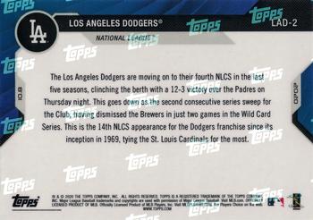2020 Topps Now Postseason Los Angeles Dodgers - Gold Bonus #LAD-2 Los Angeles Dodgers Back