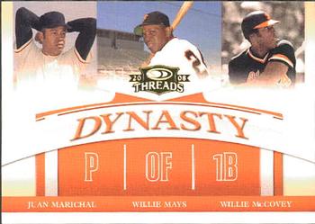 2008 Donruss Threads - Dynasty #D-3 Juan Marichal / Willie Mays / Willie McCovey Front