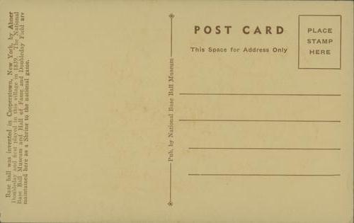 1936-39 Hall of Fame Postcards #NNO Lou Gehrig Back