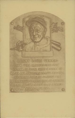 1936-39 Hall of Fame Postcards #NNO Lou Gehrig Front