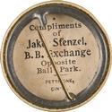 1904 Stenzel's Rooter Cincinnati Reds Pins #NNO Admiral Schlei Back