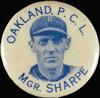 1912 Whitehead & Hoag Pacific Coast League Pins (PM5) #NNO Bayard Sharpe Front