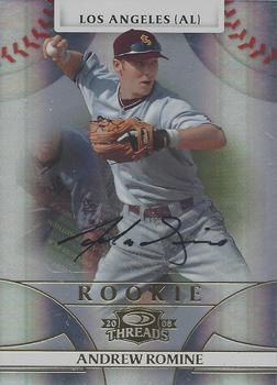 2008 Donruss Threads - Signatures Gold #122 Andrew Romine Front