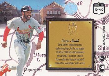 1993 Leaf - Heading for the Hall #10 Ozzie Smith Back