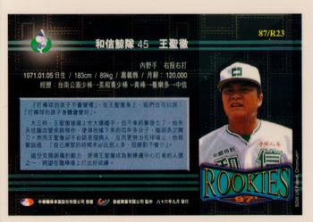1996 CPBL Pro-Card Series 3 - Baseball Hall of Fame - Gold #87 Sheng-Che Wang Back