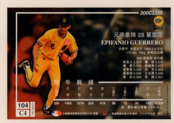 1996 CPBL Pro-Card Series 3 - Baseball Hall of Fame - Gold #104 Sandy Guerrero Back