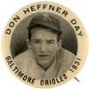 1930-31 Lucke Badge Buttons Baltimore Orioles Pins #NNO Don Heffner Front