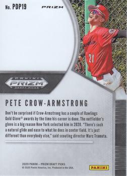 2020 Panini Prizm Draft Picks - Green Pulsar #PDP19 Pete Crow-Armstrong Back