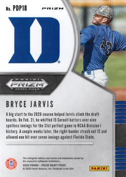 2020 Panini Prizm Draft Picks - Hyper Green and Yellow #PDP18 Bryce Jarvis Back