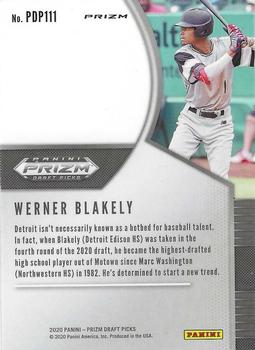 2020 Panini Prizm Draft Picks - Hyper Green and Yellow #PDP111 Werner Blakely Back