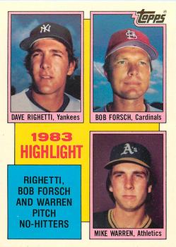 1984 Topps - Collector's Edition (Tiffany) #5 Dave Righetti / Bob Forsch / Mike Warren Front