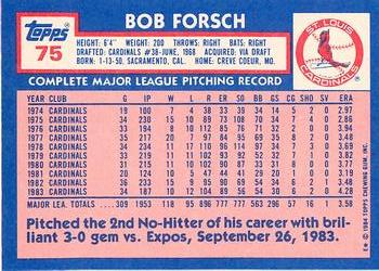 1984 Topps - Collector's Edition (Tiffany) #75 Bob Forsch Back