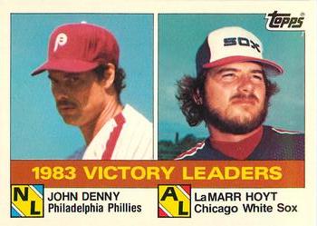 1984 Topps - Collector's Edition (Tiffany) #135 1983 Victory Leaders (John Denny / LaMarr Hoyt) Front