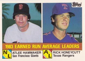 1984 Topps - Collector's Edition (Tiffany) #137 1983 Earned Run Average Leaders (Atlee Hammaker / Rick Honeycutt) Front