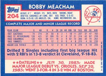 1984 Topps - Collector's Edition (Tiffany) #204 Bobby Meacham Back