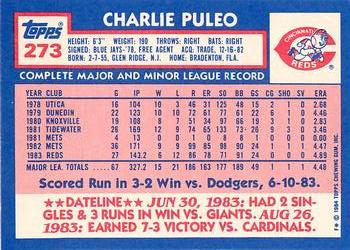 1984 Topps - Collector's Edition (Tiffany) #273 Charlie Puleo Back