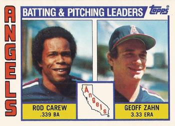 1984 Topps - Collector's Edition (Tiffany) #276 Angels Leaders / Checklist (Rod Carew / Geoff Zahn) Front