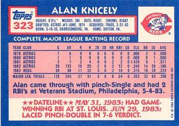 1984 Topps - Collector's Edition (Tiffany) #323 Alan Knicely Back