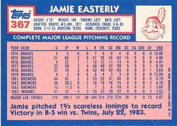 1984 Topps - Collector's Edition (Tiffany) #367 Jamie Easterly Back