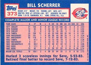 1984 Topps - Collector's Edition (Tiffany) #373 Bill Scherrer Back